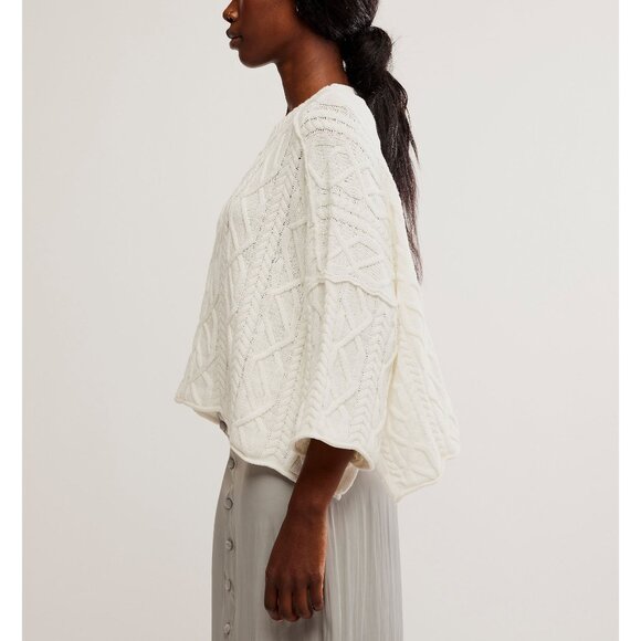 FREE PEOPLE Washed Ashore Sweater / White - Picture 4 of 7